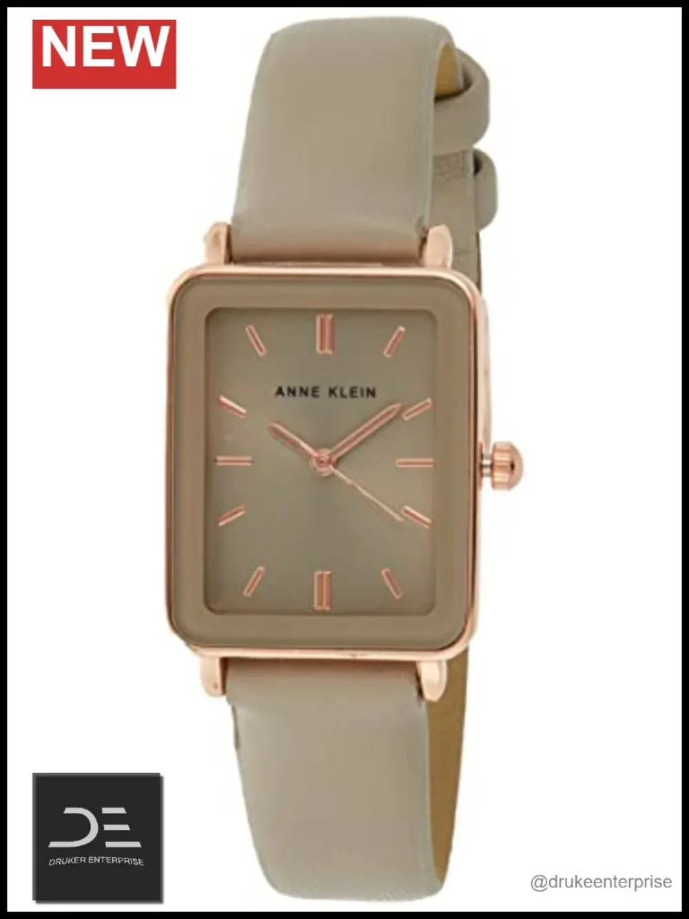 Faux Leather Strap Watch with Mineral Crystal Lens, Japanese Quartz Movement